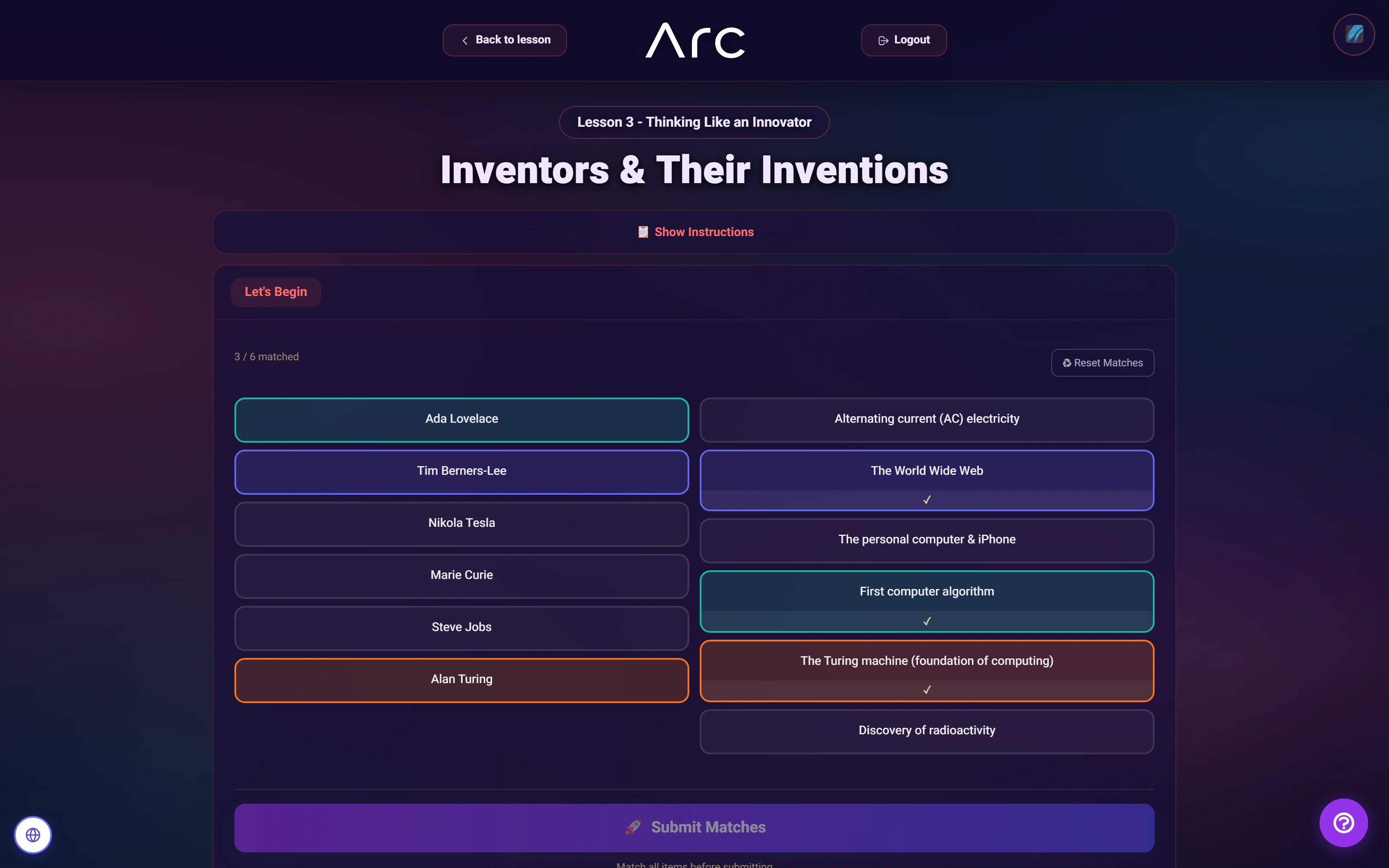 Arc: Think through the connections