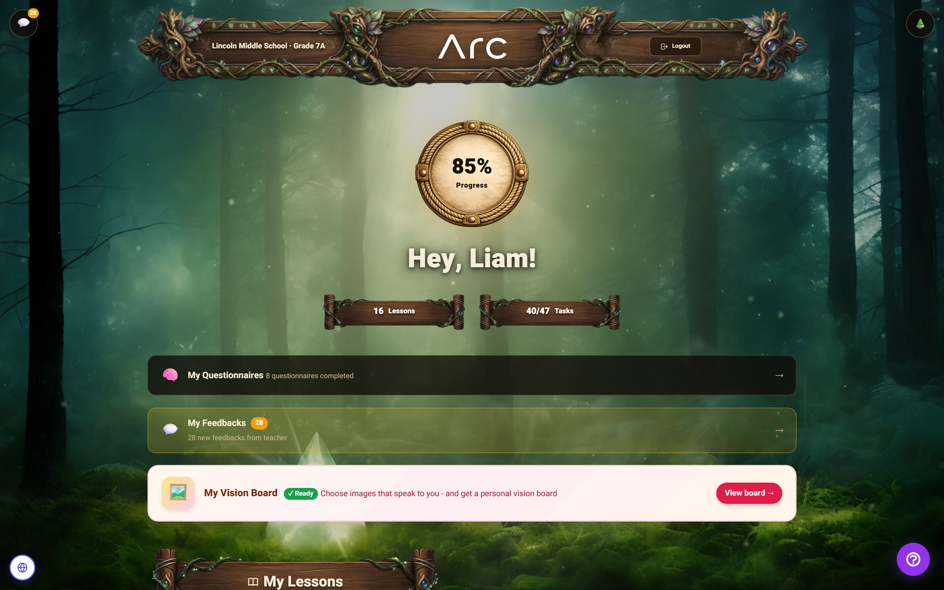 Arc: detail of A different world for the same learner