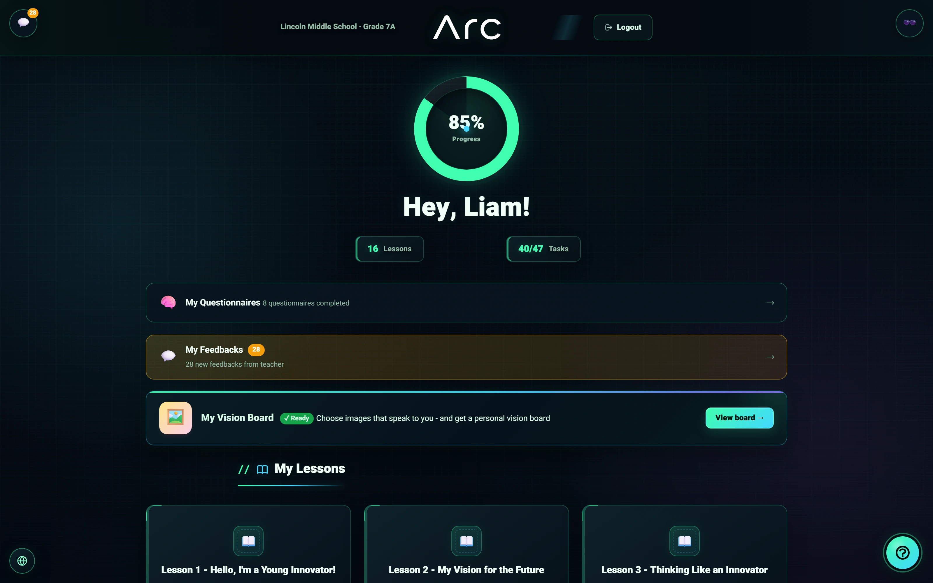 Arc: A technical style students can choose