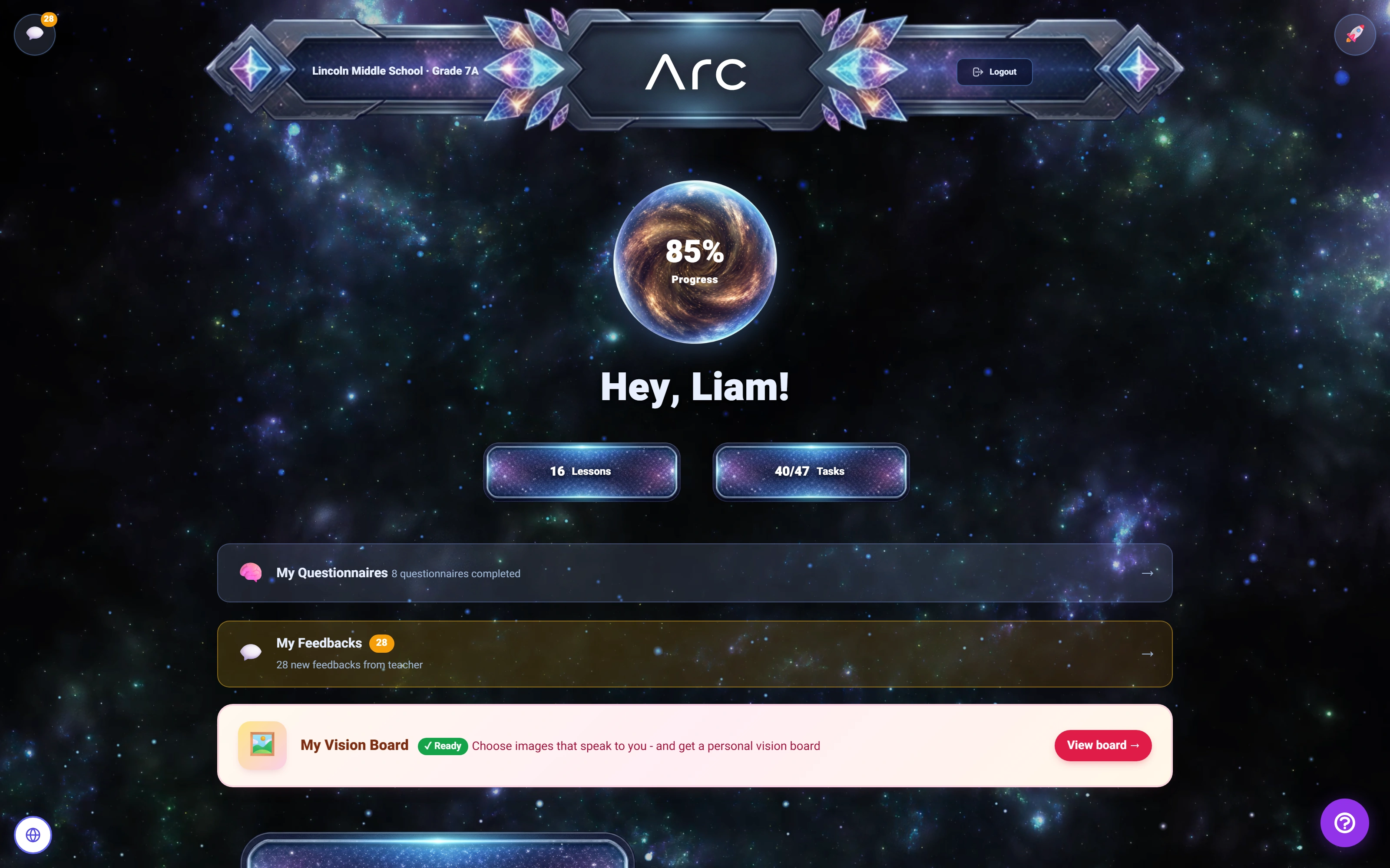 Arc: A learning world in Space