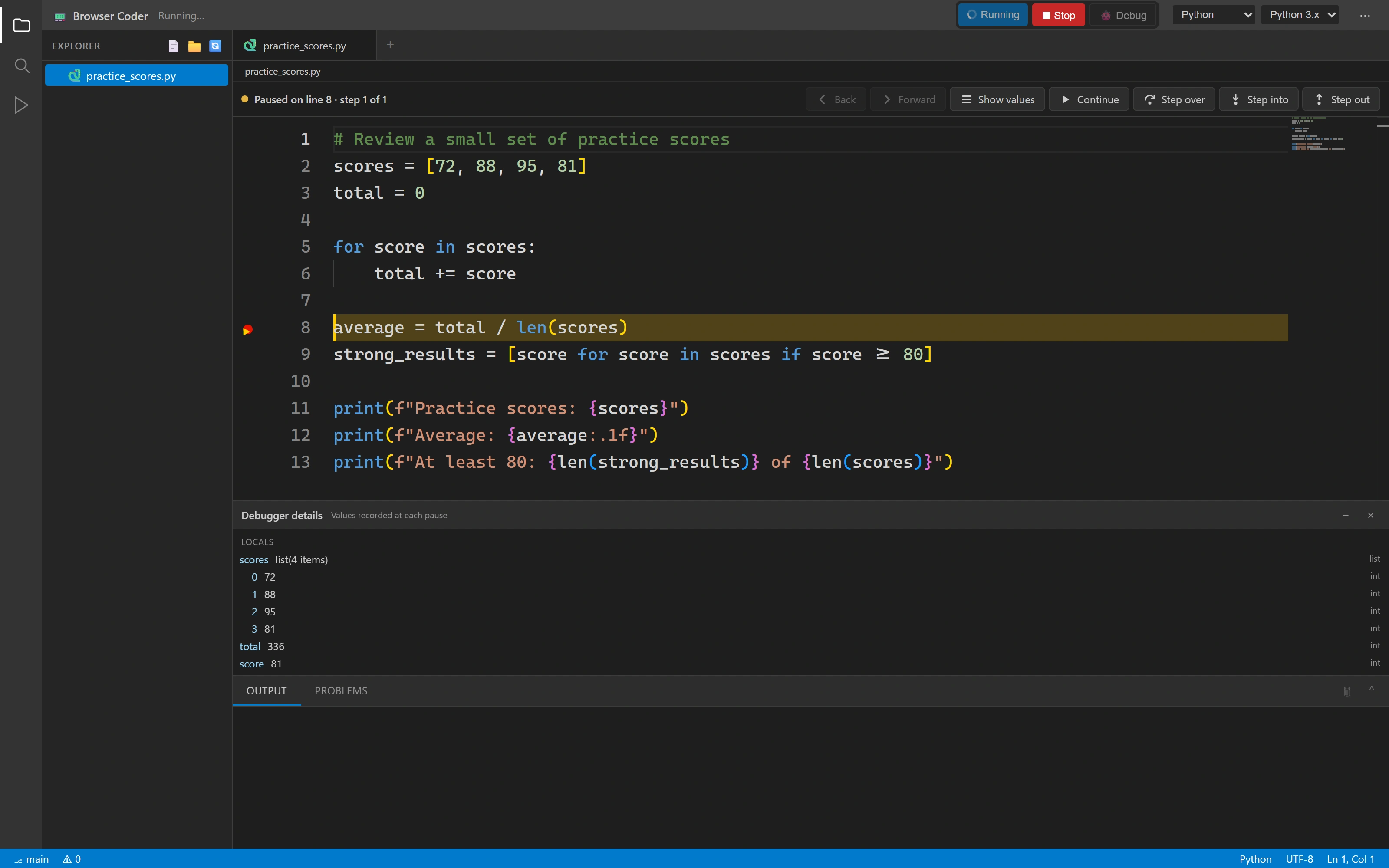Browser Coder: See what the program knows